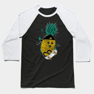 Pineapple Skateboarding Baseball T-Shirt